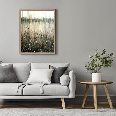 Posterizer 1 pcs-tranquil meadow scene-field of flowers in oil painting style 1-Landscape & Nature Art-Floral & Botanical Art-Decor for Home & Off...